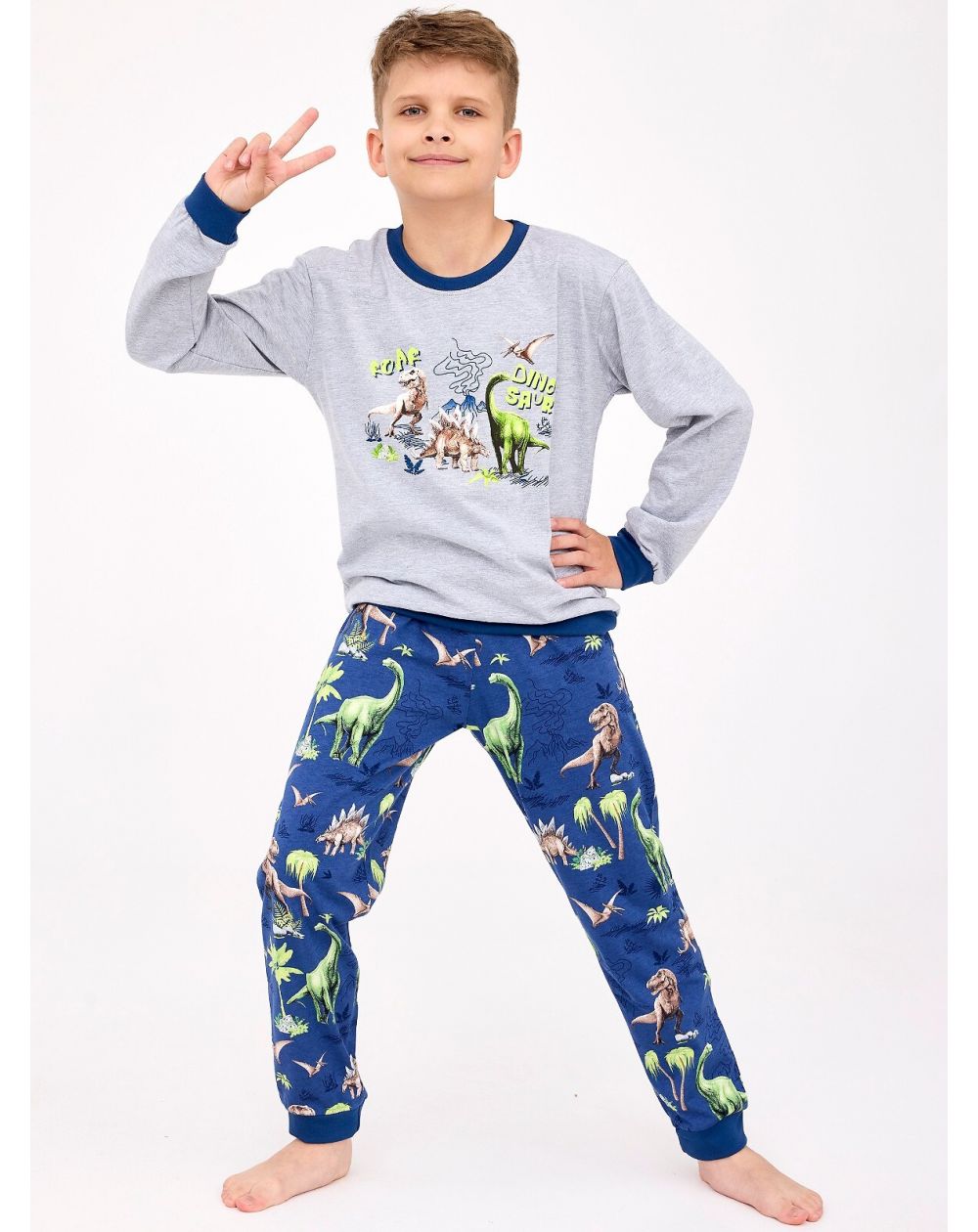 Piżama Cornette Young Boy 966/163 Dinosaur dł/r 134-164