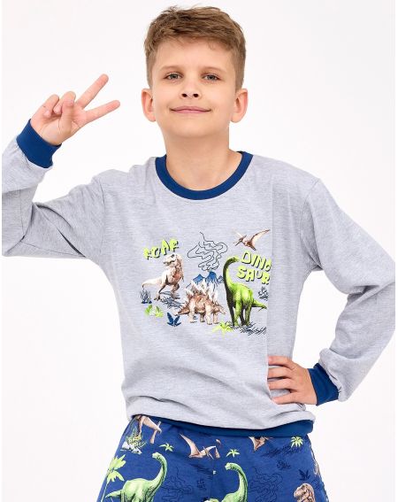 Piżama Cornette Young Boy 966/163 Dinosaur dł/r 134-164