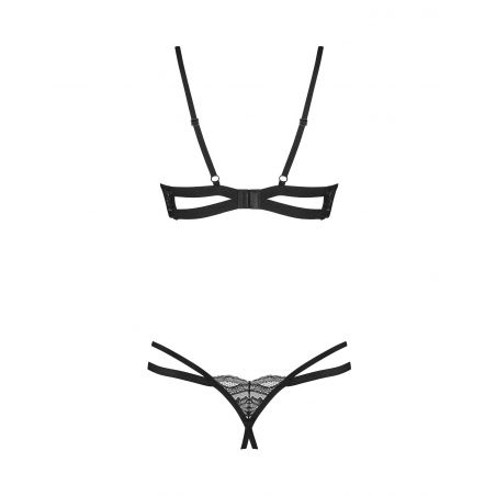 Komplet Obsessive Nutris Half-Bra & Crotchless Thong