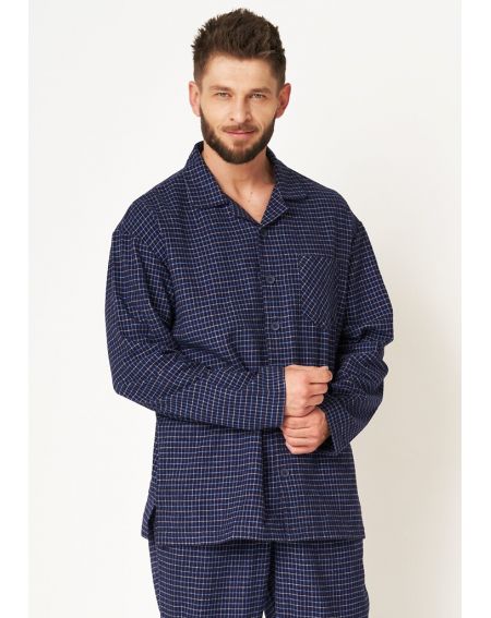 Piżama Key MNS 457 B24 Flanela dł/r 3XL-4XL rozpinana