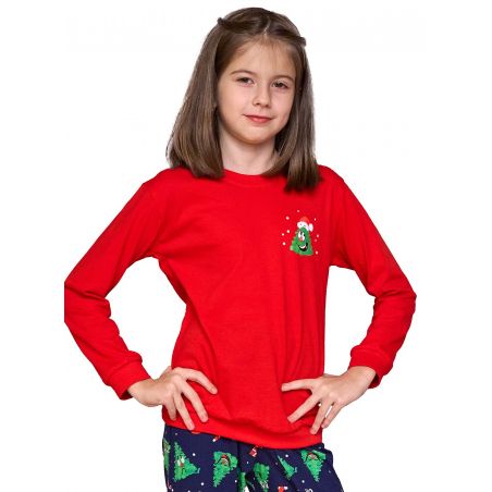 Piżama Cornette Young Girl 592/182 Christmas Tree dł/r 134-164