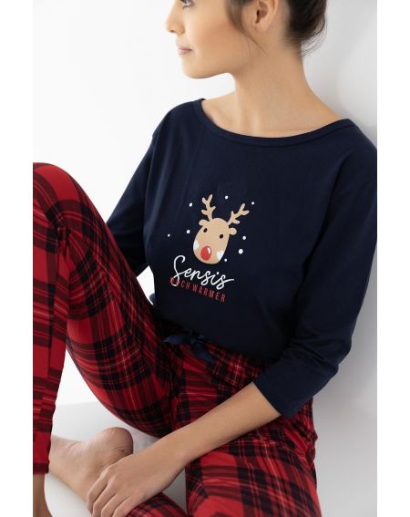 Piżama Sensis Lucy 3/4 Christmas S-XL