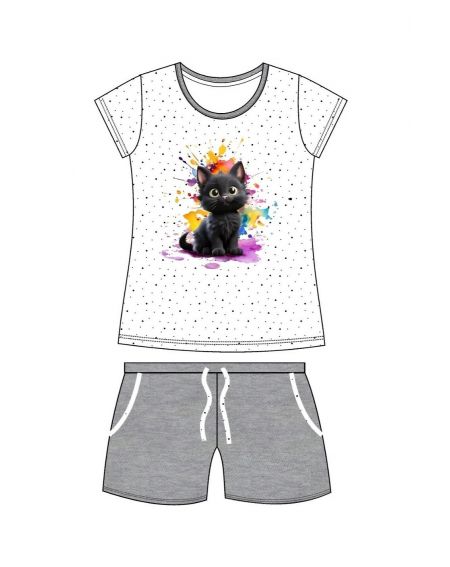 Piżama Cornette Kids Girl 245/109 Black Cat kr/r 86-128