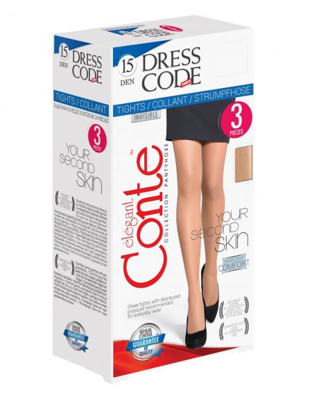 CONTE DRESS CODE 15 Rajstopy damskie z efektem „drugiej skóry” (3 sztuki)