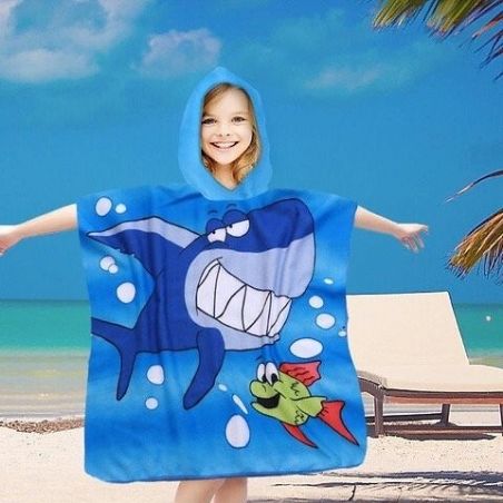 PonchoCotton World Plażowe Dziecięce z kapturem 60x60