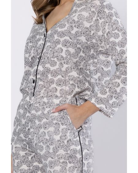 Piżama Leveza 1609 Bronia dł/r M-2XL rozpinana
