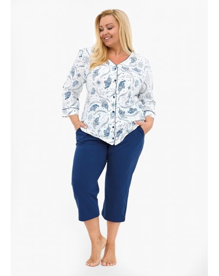 Piżama Cornette 162/446 Kristin 2 3/4 3XL-5XL damska rozpinana