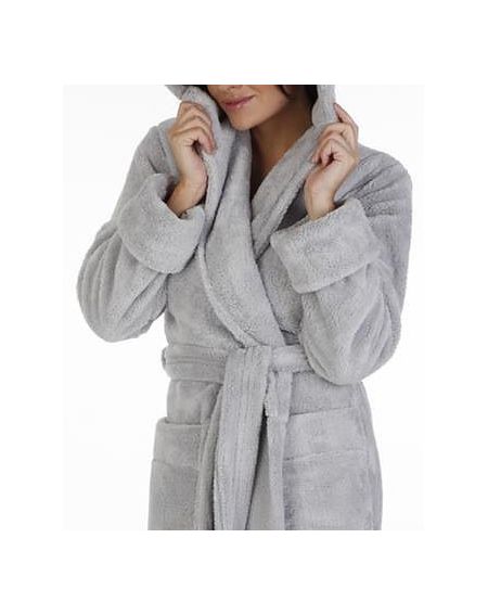 De Lafense 807 long hooded bathrobe for women