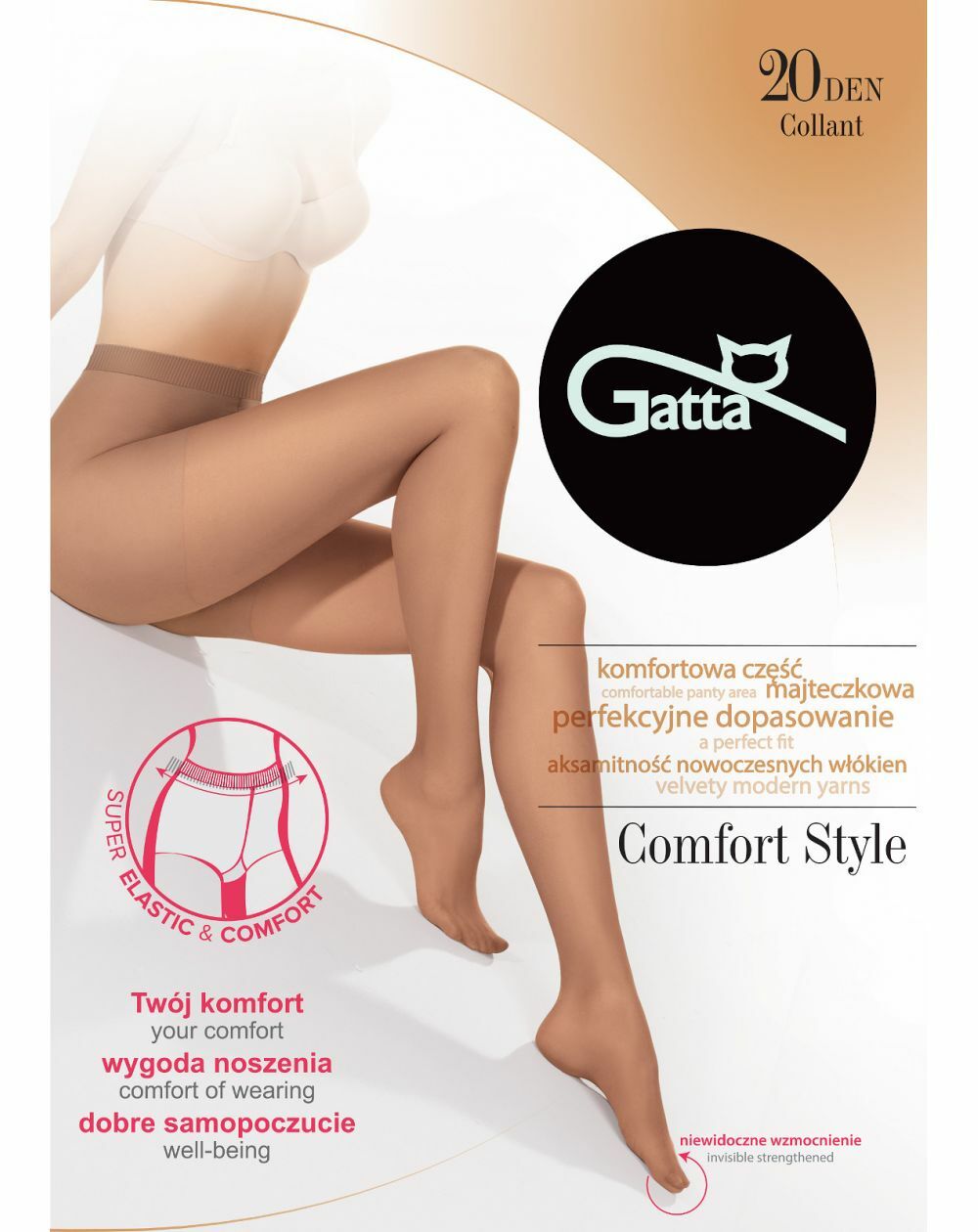 Collants Gatta Comfort Style 20 deniers - Transparent et mat.