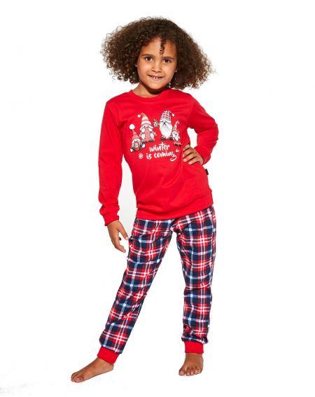 Piżama Cornette Kids Girl 594/147 Gnomes dł/r Christmas 98-128
