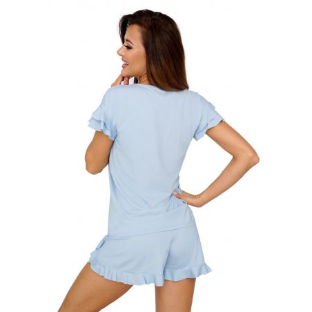 Donna Pastella niebieska - piżama bawełniana