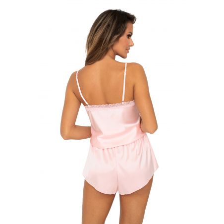 Donna Tiffani 1/2 różowa - piżama satynowa