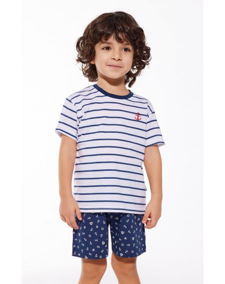 Piżama Cornette Kids Boy 801/111 Marine kr/r 98-128